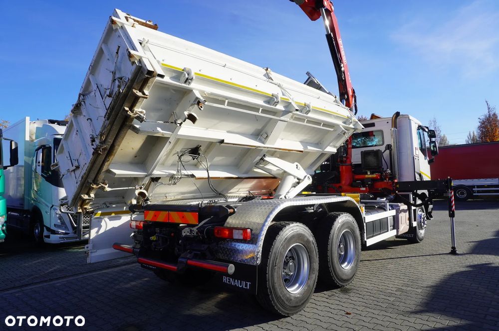 Renault C380 E6 6x4 / HDS Fassi F135 2700 MTH / Zasięg 8 m / 5.6 t udźwig / Wywrotka 3-stronna / Hydroburta - 11