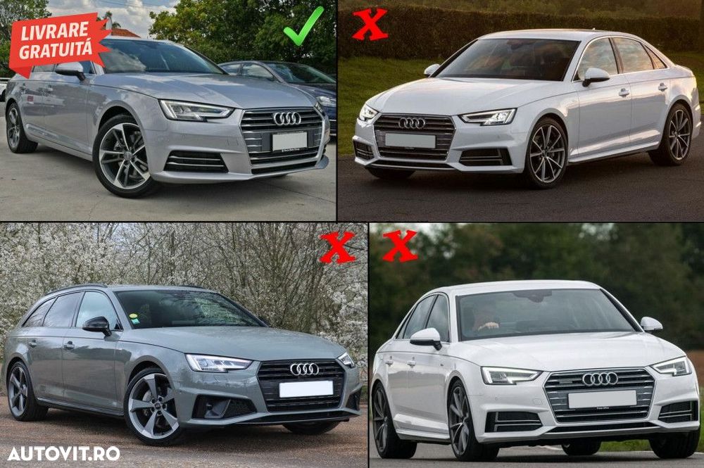 Grile Laterale Audi A4 B9 Sedan Avant (2016-2018) RS4 Design Negru - 8