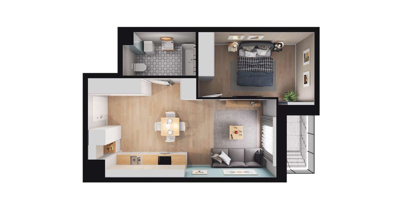 2-pokojowe mieszkanie 38m2 + balkon Bez Prowizji - Pełny obrazek: 3/11