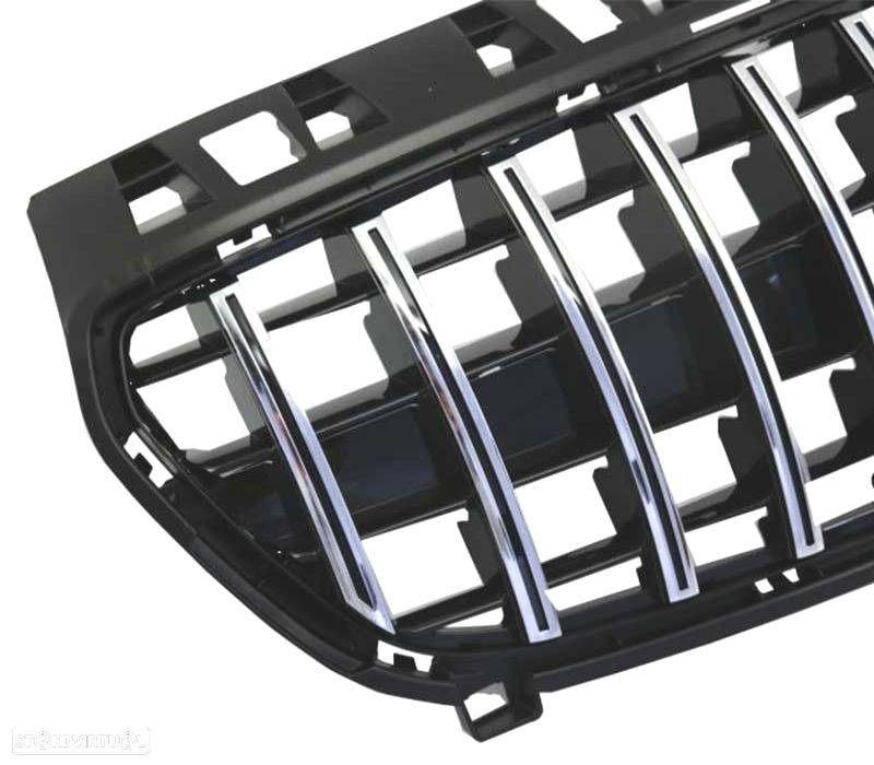GRELHA FRONTAL MERCEDES A W176 12-15 GTR PRETO CROMADO A45 GT-R PANAMERICANA - 2