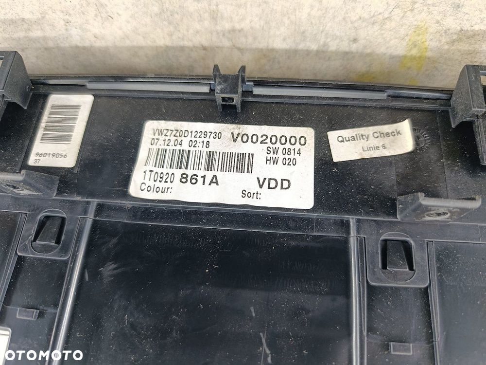LICZNIK VW TOURAN I 1T0920861A VDO 1.9 TDI - 5