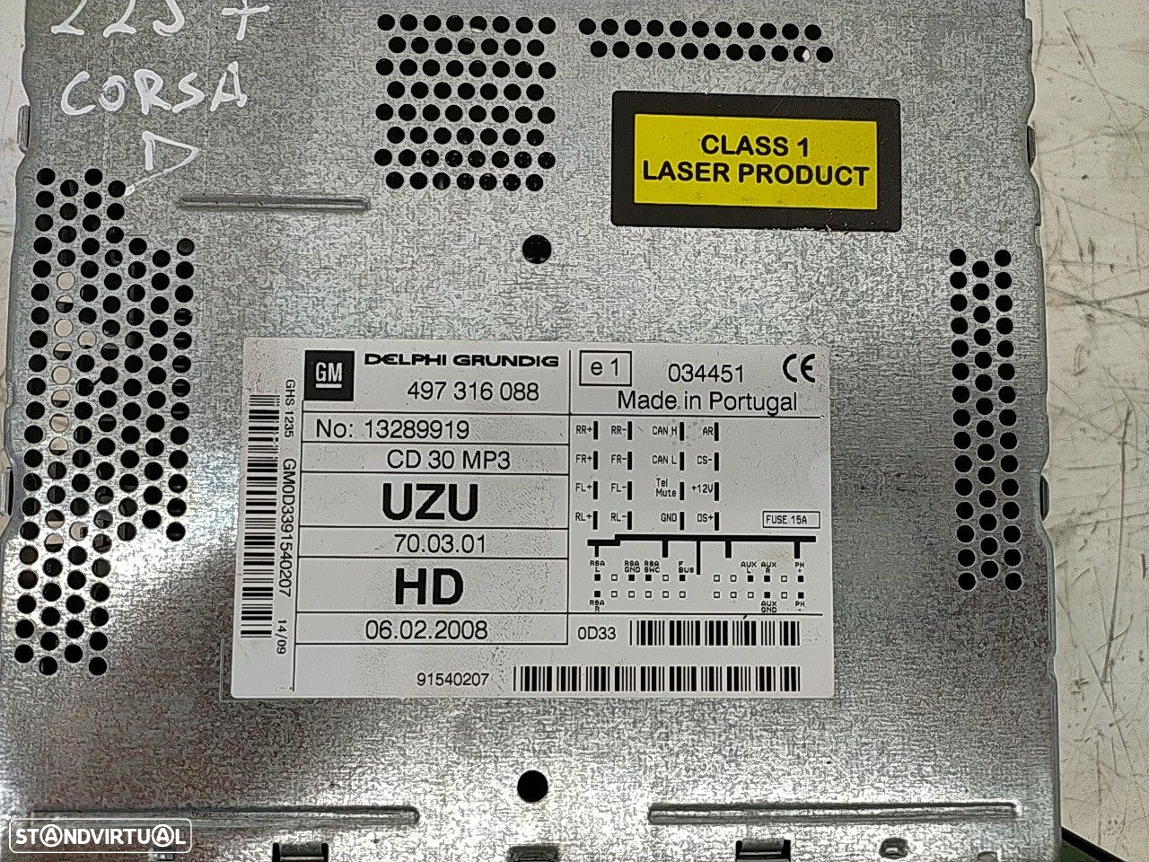 Auto Radio Cd Mp3 Opel Corsa D (S07) - 3