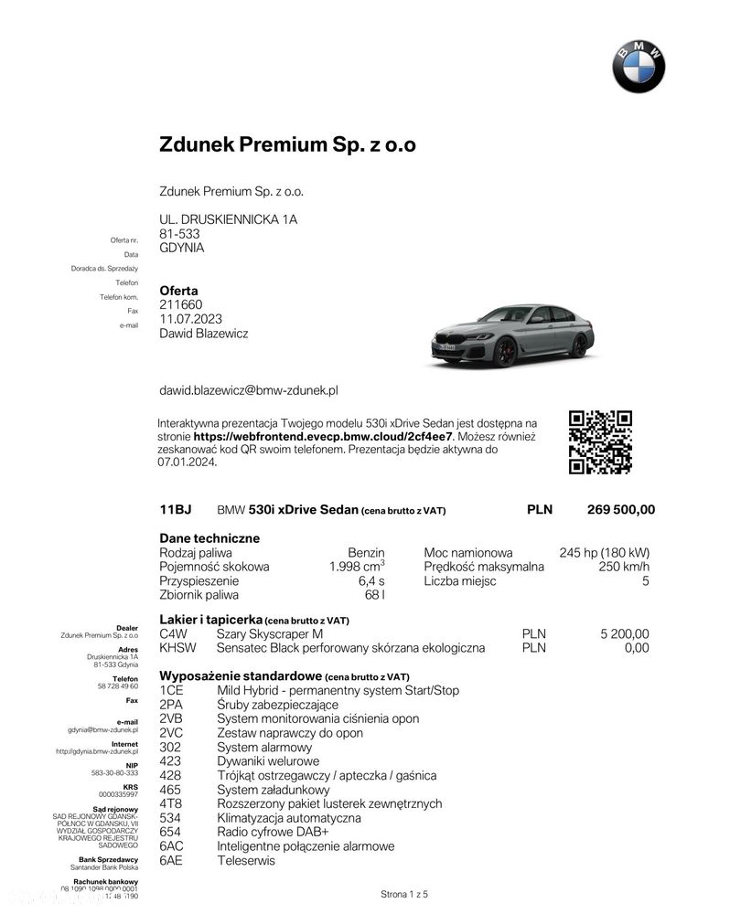 BMW Seria 5 530i xDrive mHEV M Sport sport - 22