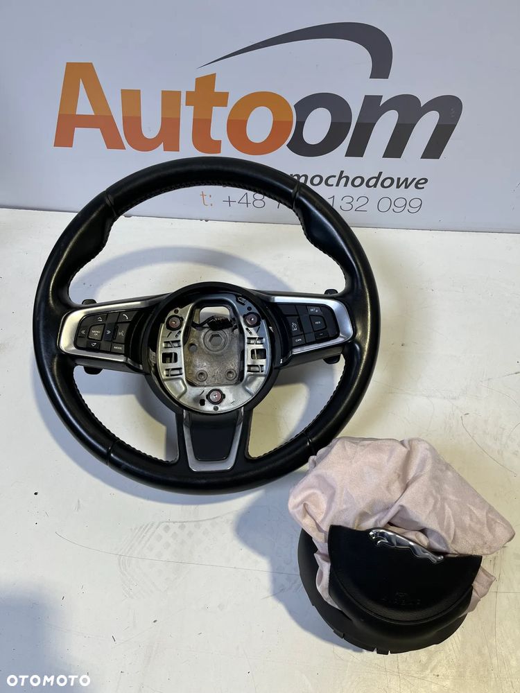 JAGUAR XF X260 F-PACE  KIEROWNICA SKÓRA ŁOPATKI MULTIFUNKCJA JX73-3F563-FA - 1