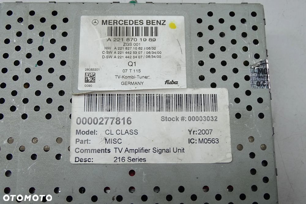 MERCEDES S KLASA W221 Moduł Tuner Wzmacniacz Radia 2218701989 - 4