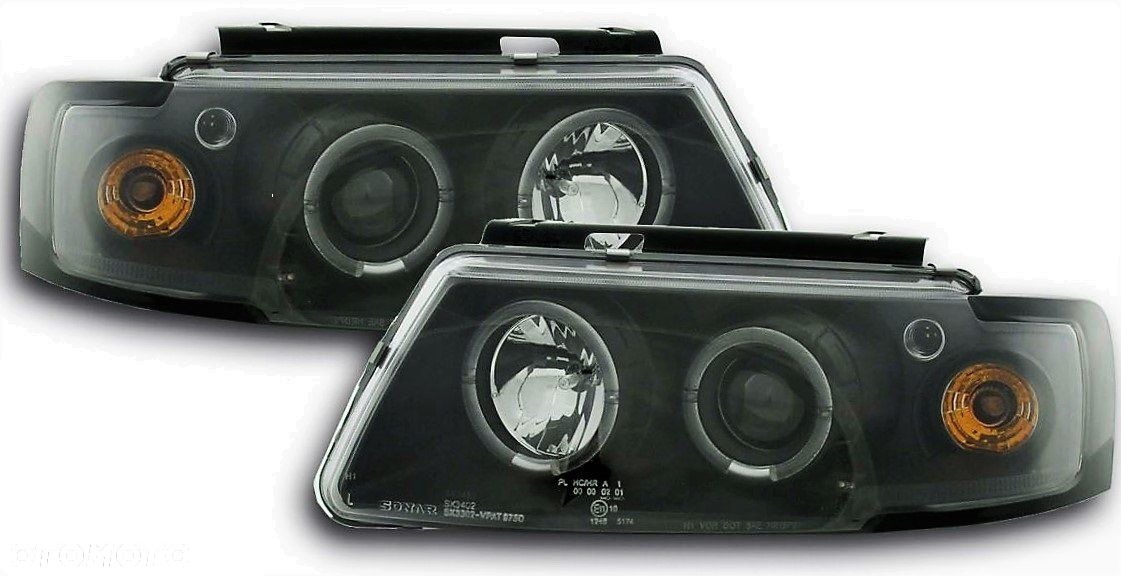LAMPY REFLEKTORY DO VW PASSAT B5 OD 1996 DO 2000 Roku RINGI LED SOCZEWKI - 2