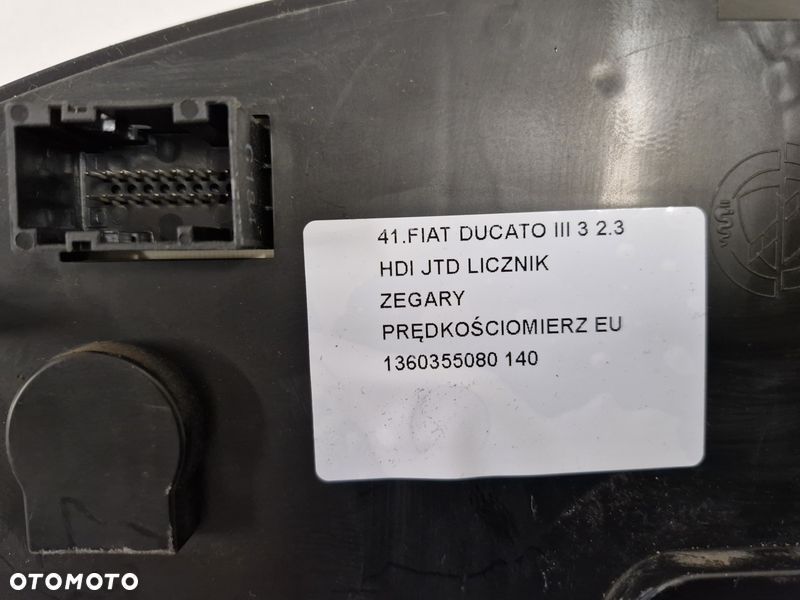 FIAT DUCATO 3 III 2.3 JTD HDI LICZNIK ZEGARY PRĘDKOŚCIOMIERZ EU 1360355080 - 7