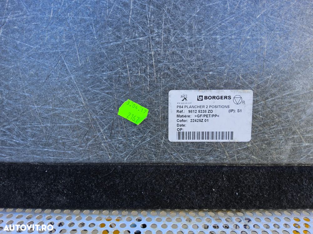 Capac mocheta Peugeot 3008 an 2016-2024 capac portbagaj polița spate cod 98125338zd - 5