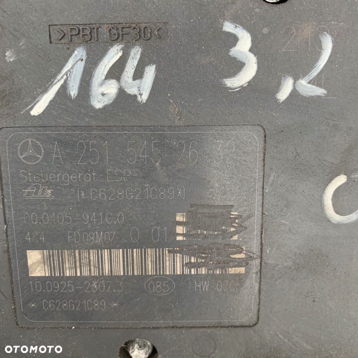 mercedes  ml gl 164 r 251 pompa abs  sterownik podstawa pompy - 4