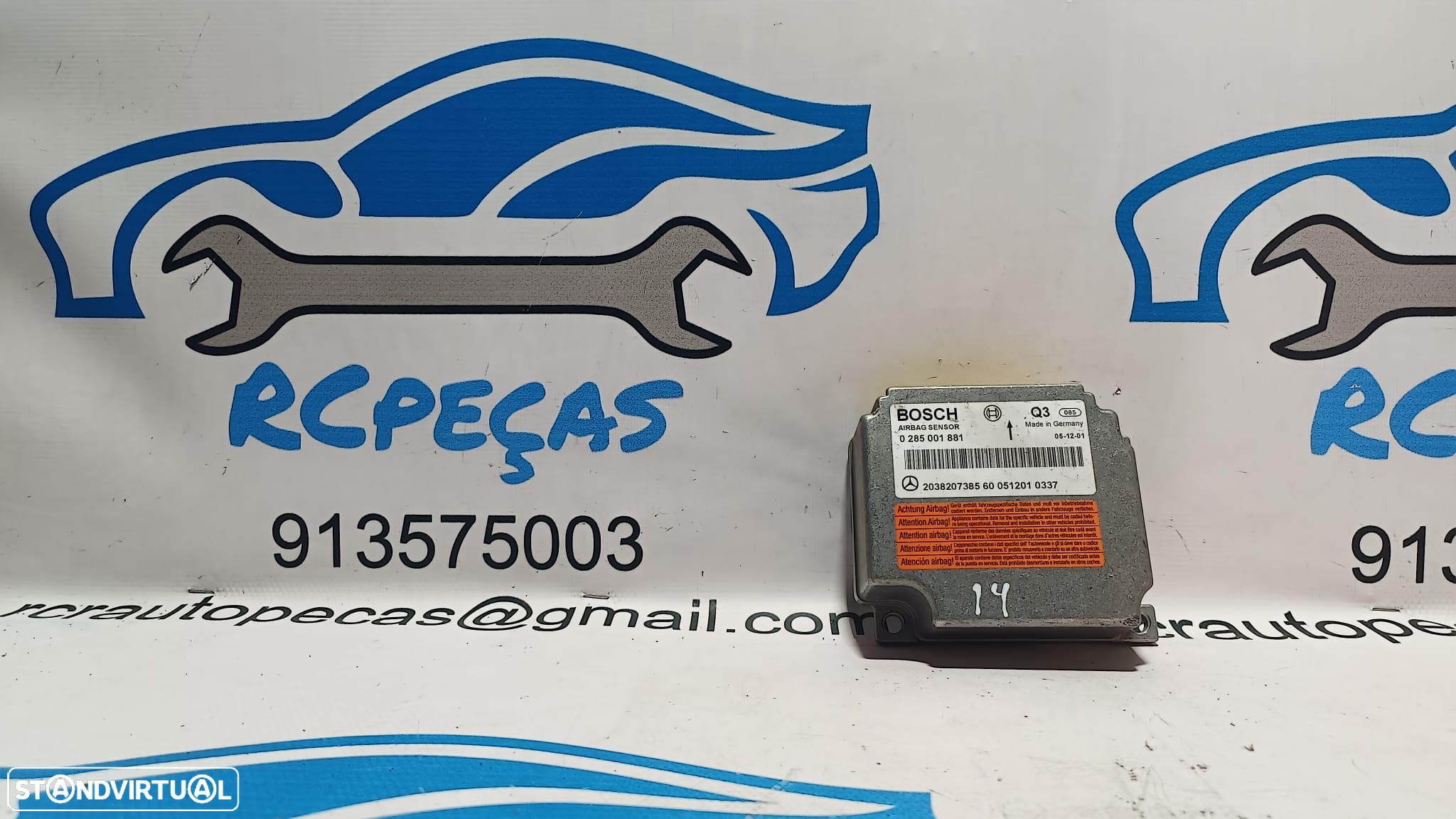 CENTRALINA ECU MODULO AIRBAG MERCEDES BENZ CLASS C W203 A2038207385 2038207385 0285001881 BOSCH COUPE CL203 CLC CLASS E W211 E220 CLK C209 W209 - 3