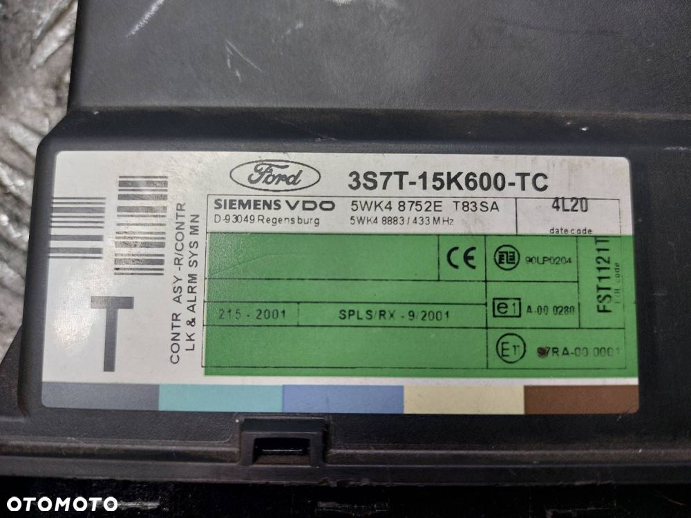 ZESTAW STARTOWY STEROWNIK MONDEO MK3 1.8 16V 3S7A-12A650-AH 3S7A-9F954-AA - 7