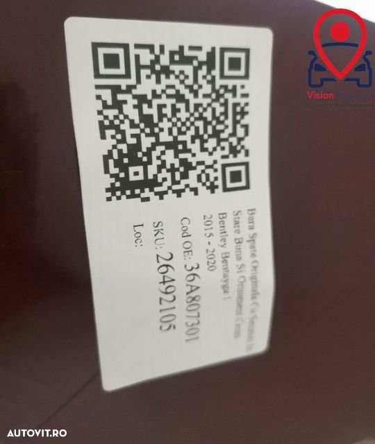 Bara Spate Originala Cu Senzori In Stare Buna Si Ornament Crom Bentley - 8