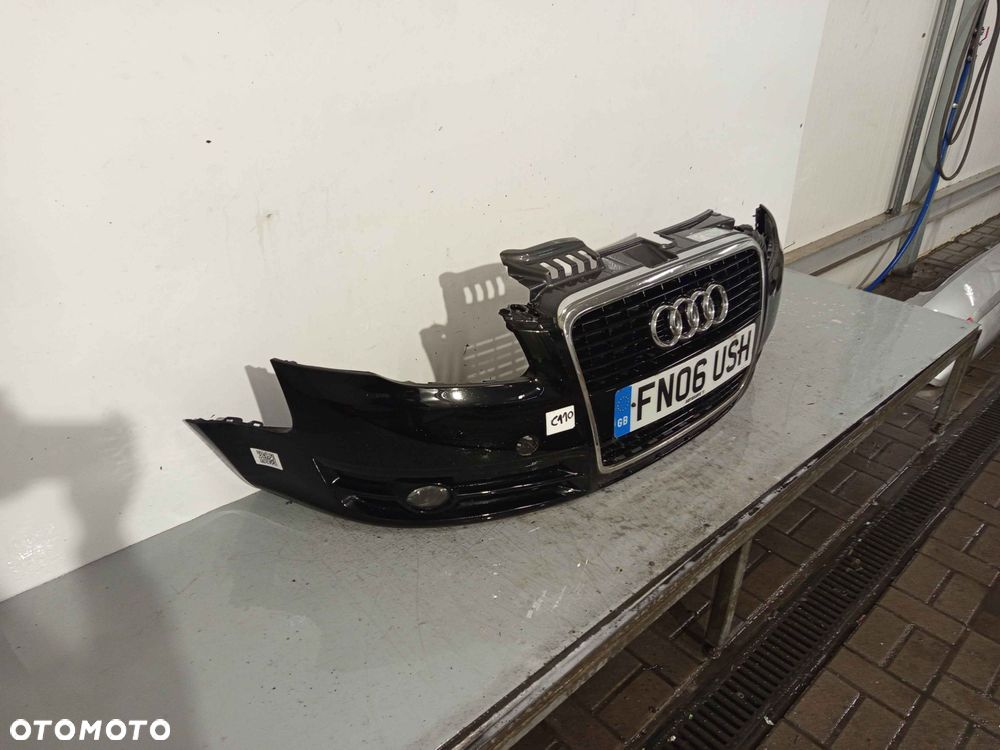 ^ ZDERZAK PRZÓD PRZEDNI AUDI A4 B7 LC9Z CZARNY HALOGENY - 3