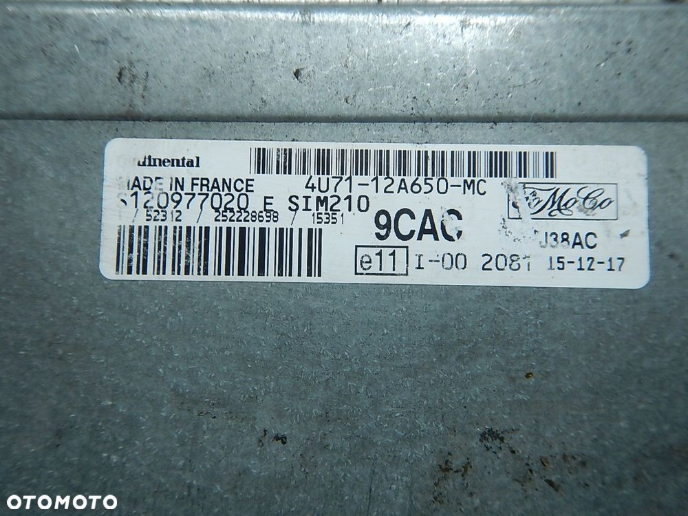 sterownik komputer ford fiesta sim210 4u71-12a650-mc 9cac - 2