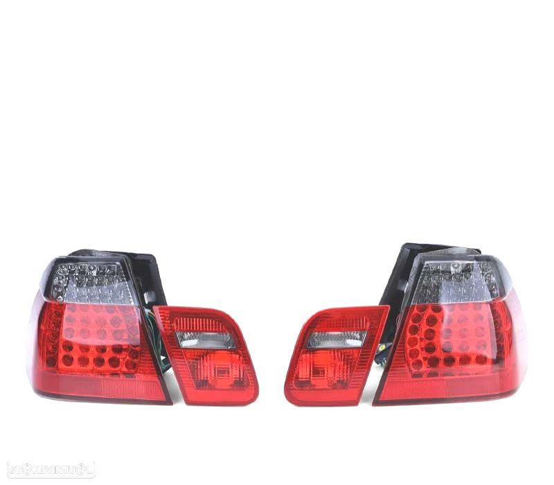 FAROLINS TRASEIROS LED BMW E46 98-01 VERMELHO ESCURECIDO LOOK M3 - 1