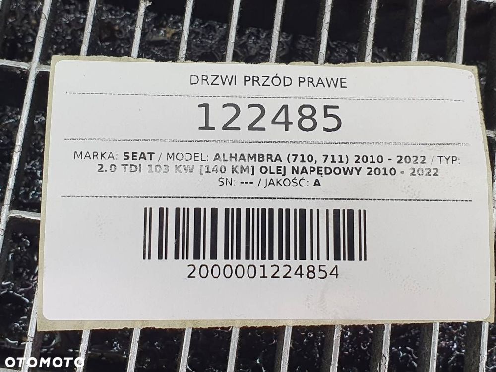 DRZWI PRZÓD PRAWE VW SHARAN SEAT ALHAMBRA II 7N LA7W SREBRNE - 15