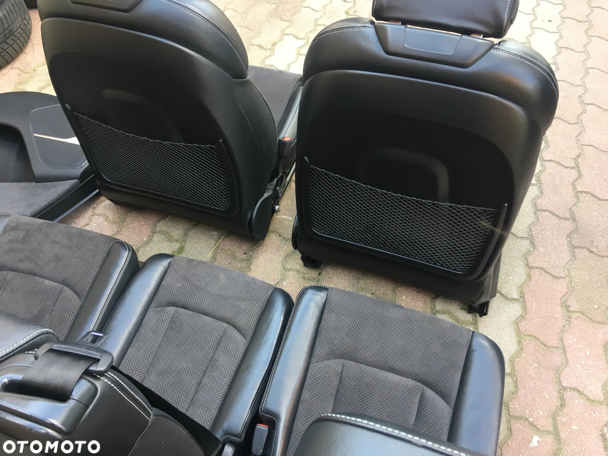 AUDI Q7 4M / S-Line / FOTEL FOTELE KANAPA BOCZKI TAPICERKA / SKÓRA CZARNA / 7 OSOBOWA / ISOFIX / ORYGINAŁ - 14