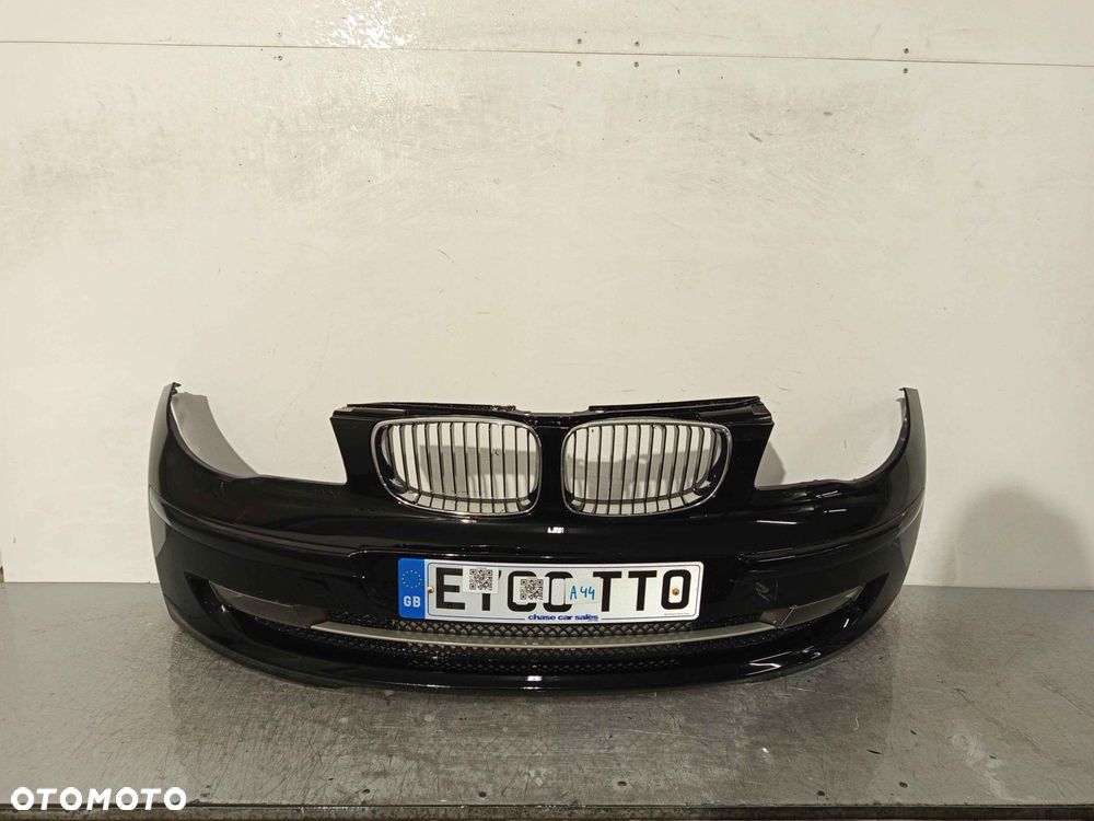 + ZDERZAK PRZÓD PRZEDNI BMW E87 SERIA 1 LIFT FL SCHWARZ 2 II CZARNY HALOGENY - 1