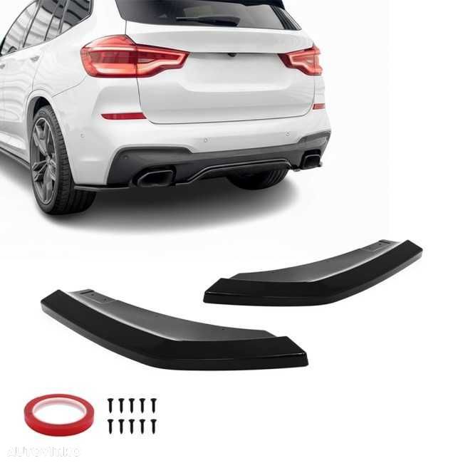 Extensii Splitere Prelungiri Bara Spate Jos Ornamente Laterale BMW X3 G01, Negru Lucios - 1