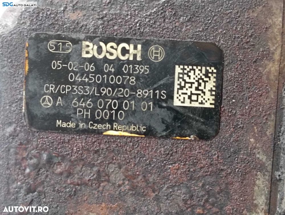 Pompa Injectie Inalta Presiune Mercedes Clasa E Class W211 E200 E220 2.2 CDI 2001 - 2009 Cod A6460700101 0445010078 [M5897] - 6