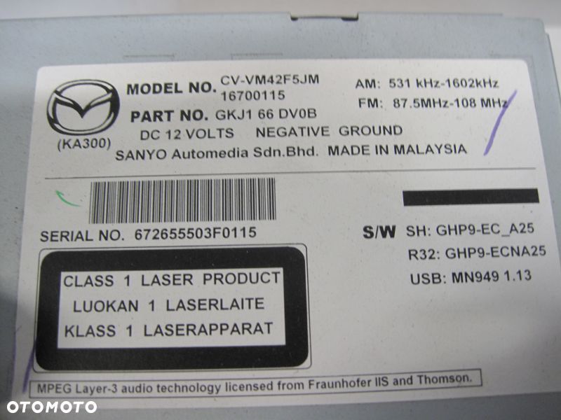 MAZDA 6 GJ III 14- RADIO NAWIGACJA BOSE GKJ166DV0B - 2