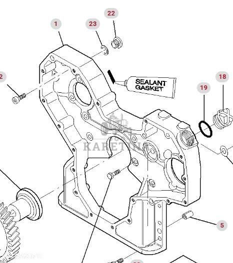Massey Ferguson 8480 Obudowa Koła Zębów Rozrządu CZĘŚCI V837070064 - 1