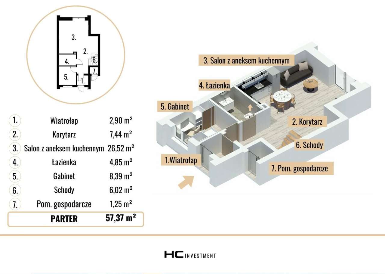 Nowoczesny dom w zabudowie bliźniaczej – 106,65 m²_Rzochowska - Pełny obrazek: 5/7