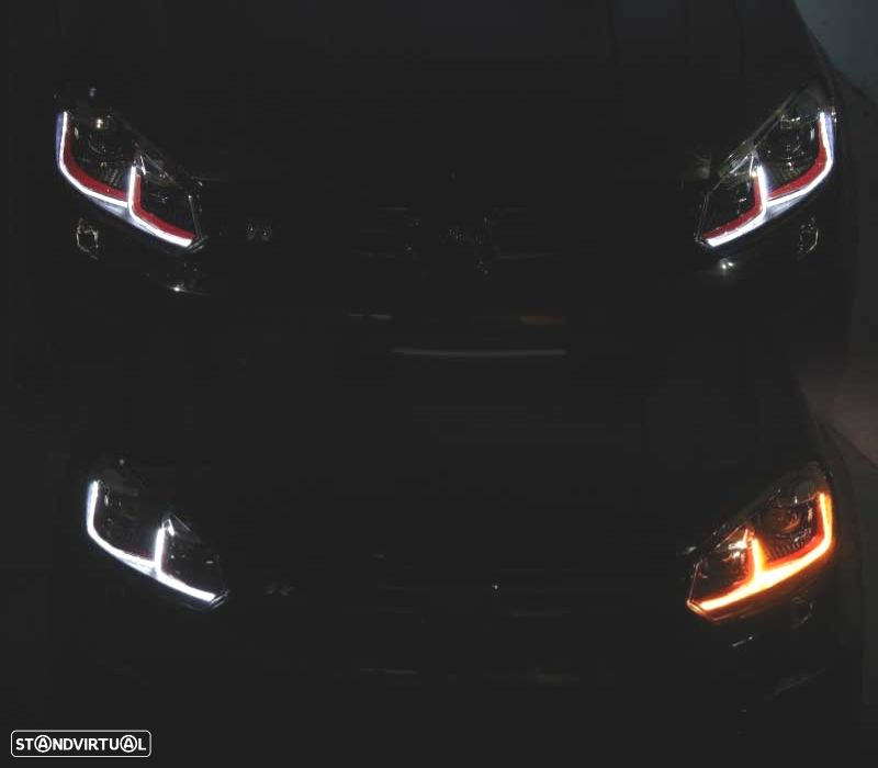 FARÓIS VOLKSWAGEN VW GOLF 6 08-13 LOOK GTI GOLF 7 INDICADORES LEDS DINÂMICOS - 3
