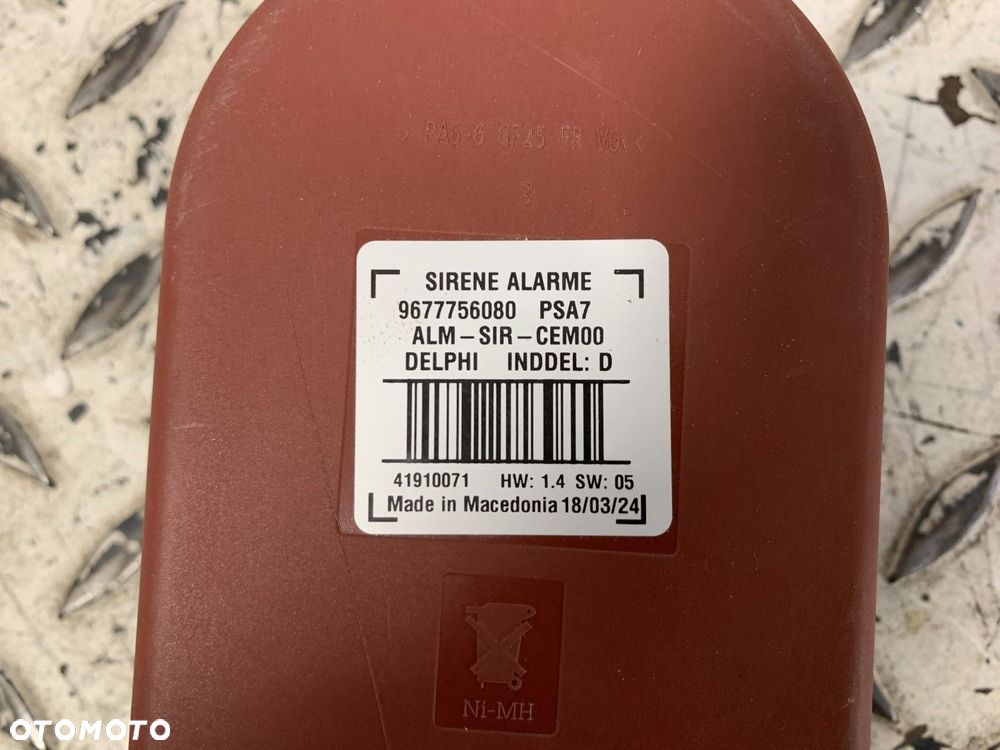 NOWA ORYGINALNA SYRENA ALARMU PEUGEOT CITROEN JEEP OPEL DS 9677756080 - 3