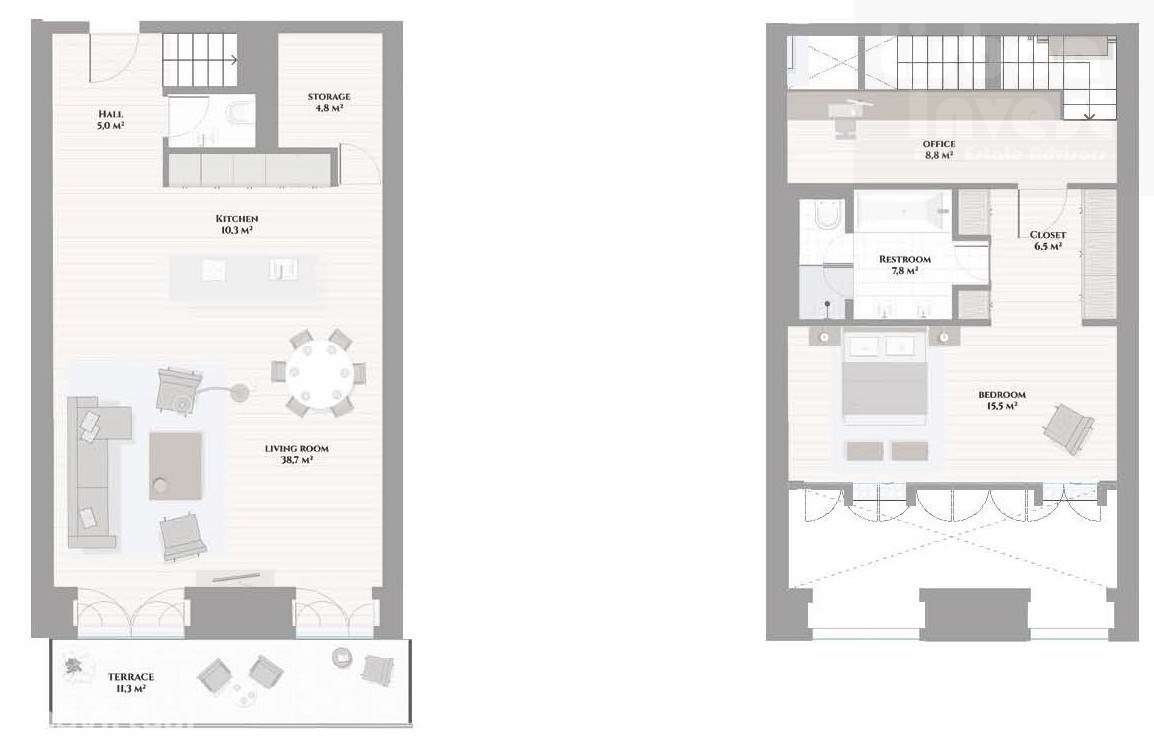 Apartamento novo T1+1 Duplex com terraço Av Liberdade - Grande imagem: 5/5