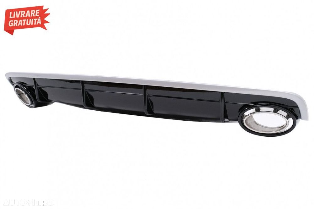 Difuzor Bara Spate Evacuare Dubla Audi Q7 4M (2015-2019) Bara S-Line - 2
