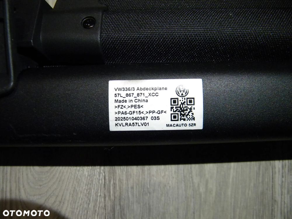 JAK NOWA ORYGINALNA ROLETA BAGAŻNIKA VW TAYRON 24-26 CZARNA 57L867871 57L 57L867871 - 11