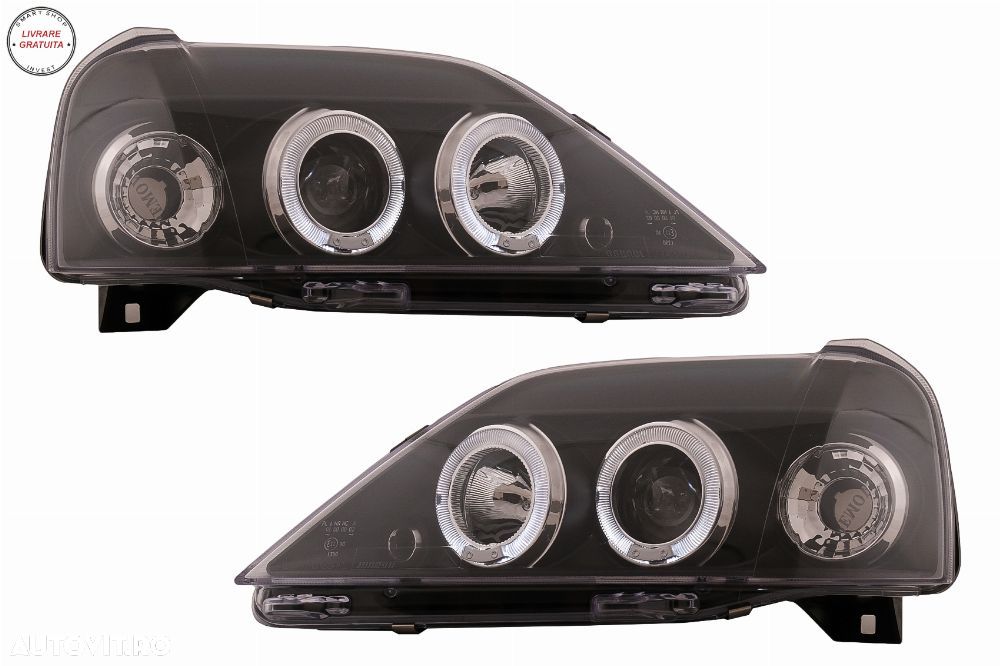 Faruri LED Angel Eyes Dacia Logan (2004-2008) Negru- livrare gratuita - 1