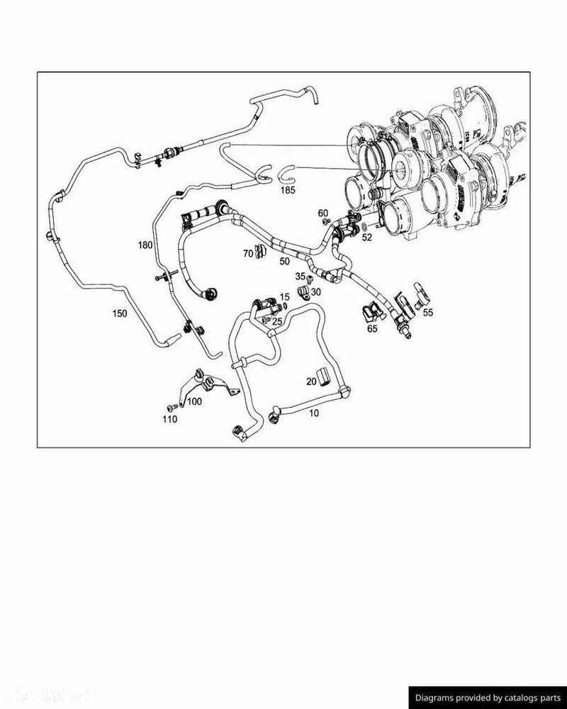 Przewód podciśnienia wody Mercedes 4.0 V8 C63 AMG M177980 W190 X290 W205 S205 W222 W213 X253 C253 GLC GTR W463 W177 W176 - 6