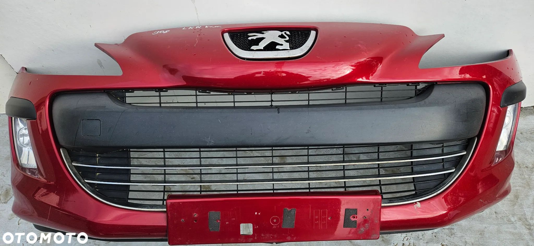 PEUGEOT 308 ZDERZAK PRZEDNI PRZÓD GRILL ORYGINAŁ KOLOR LKR - 1