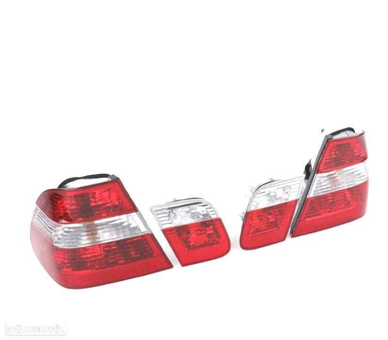 FAROLINS TRASEIROS BMW E46 98-01 VERMELHO BRANCO - 3