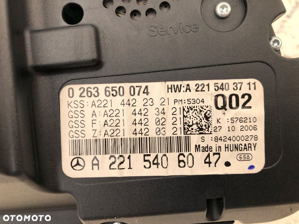 MERCEDES W221 S500 LICZNIK ZEGARY A2215406047 EU - 9