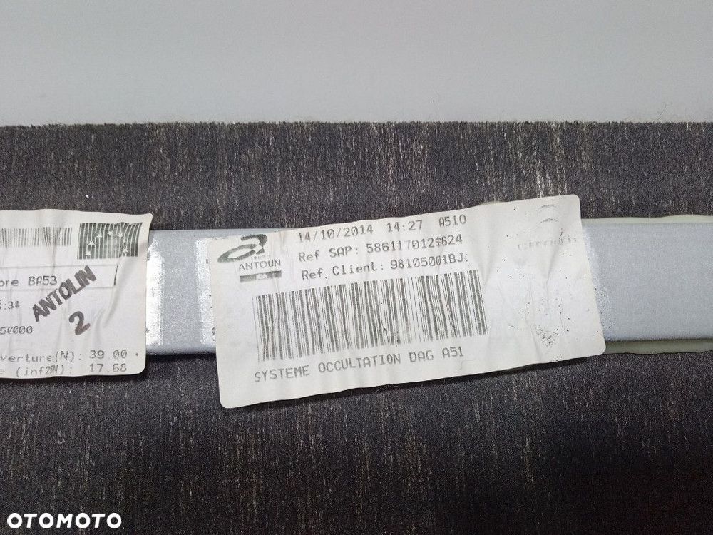 CITROEN C3 II ROLETA ZASUWA SZYBY PANORAMICZNEJ 96839725 - 9