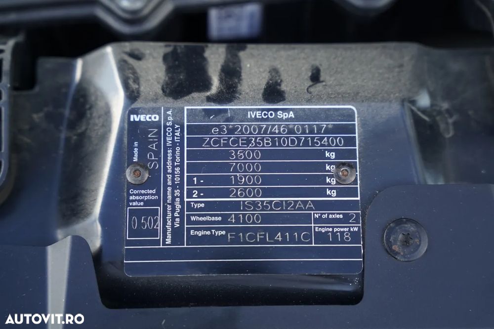 Iveco DAILY 35-160 / CONTAINER - 4,3 M / ELEVATOR SORENSEN - 750 KG / 3 LOCURI / DOUĂ / IMPORTAT / - 33