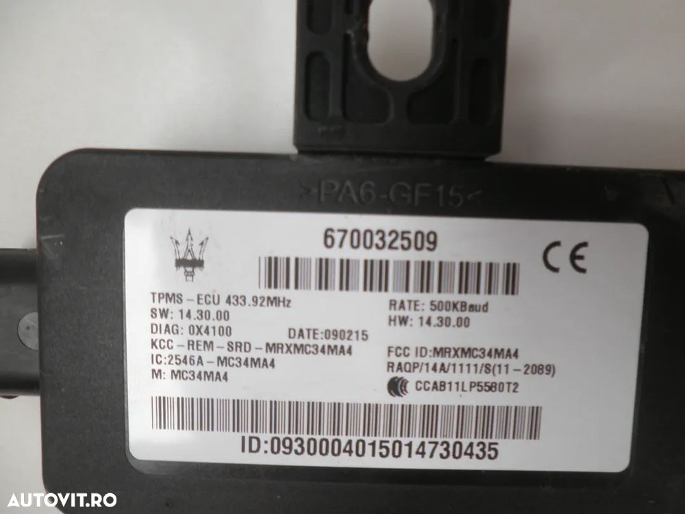 Modul Presiune Roti Maserati Ghibli , Levante, Quattroporte, 3.0 V6 670032509 - 3