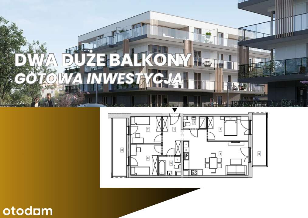 DWA BALKONY / Gotowa inwestycja / Prowizja 0%