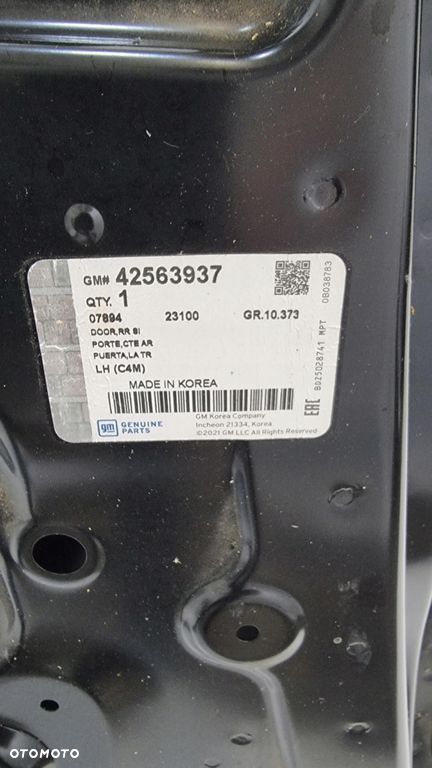 DRZWI TYŁ TYLNE LEWE OPEL KARL 42563937 NOWE ORYGINAŁ - 9