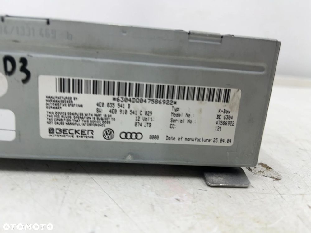 Moduł Radia Audi A8 D3 02-10r. sterownik wzmacniacz radia tuner 4e0035541b - 8