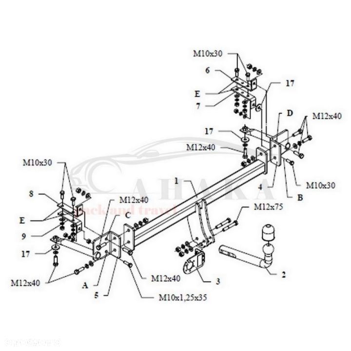 Hak Holowniczy Odkręcany Do Mazda 626 Ge Hatchback 1991-1997 - 3