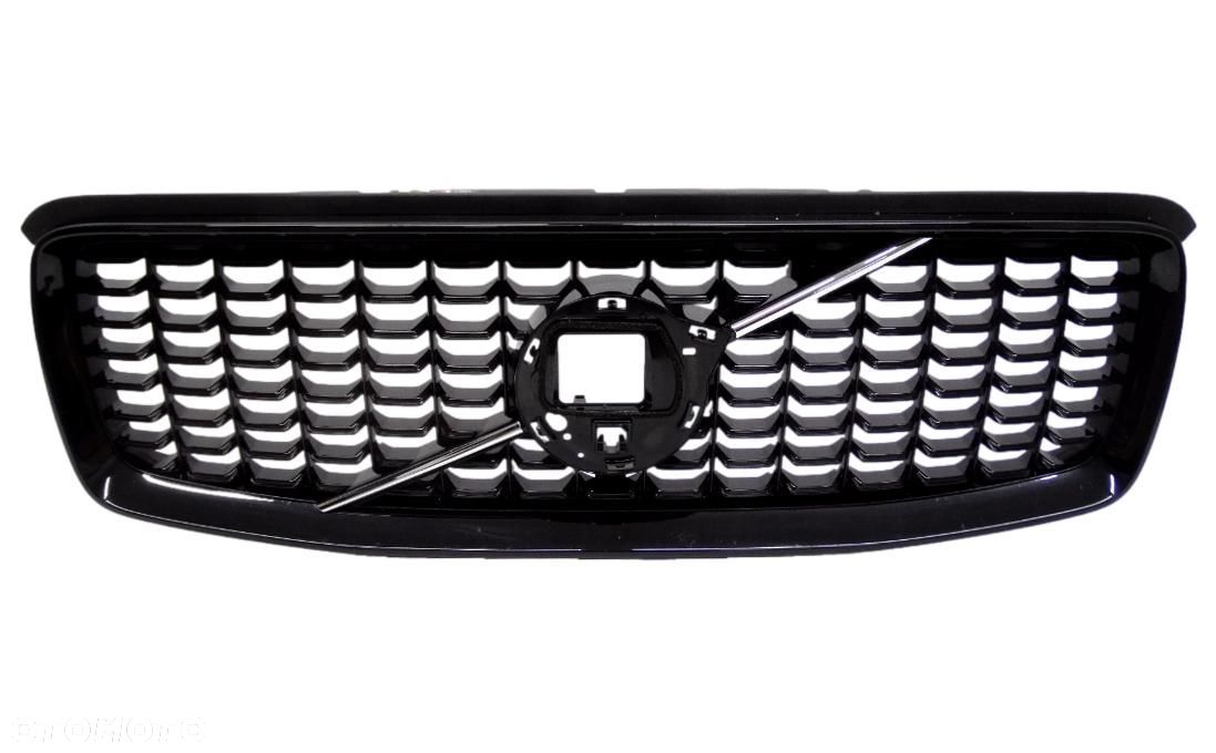 VOLVO XC90 II grill kratka zderzaka przod czarny polysk R-Design OE - 1