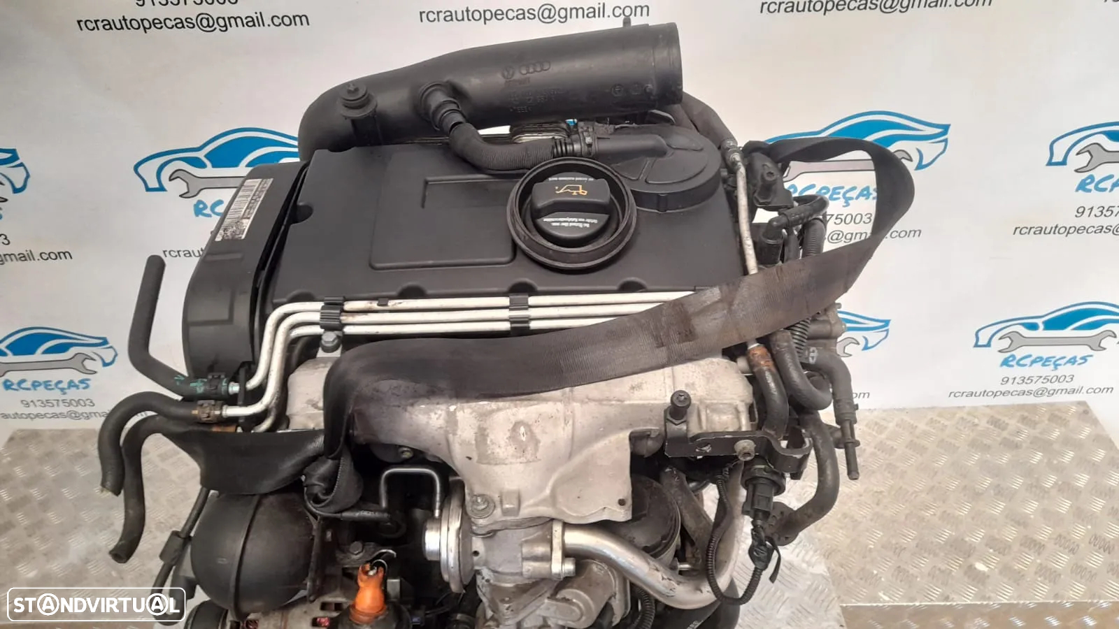 MOTOR COMPLETO 2.0 TDI 16V 140CV BKD SKODA OCTAVIA VW VOLKSWAGEN GOLF TOURAN JETTA SEAT LEON TOLEDO ALTEA AUDI A3 8P MOTOR ARRANQUE ALTERNADOR BIMASSA COMPRESSOR EMBRAIAGEM BOMBA DIRECAO INJETORES - 6