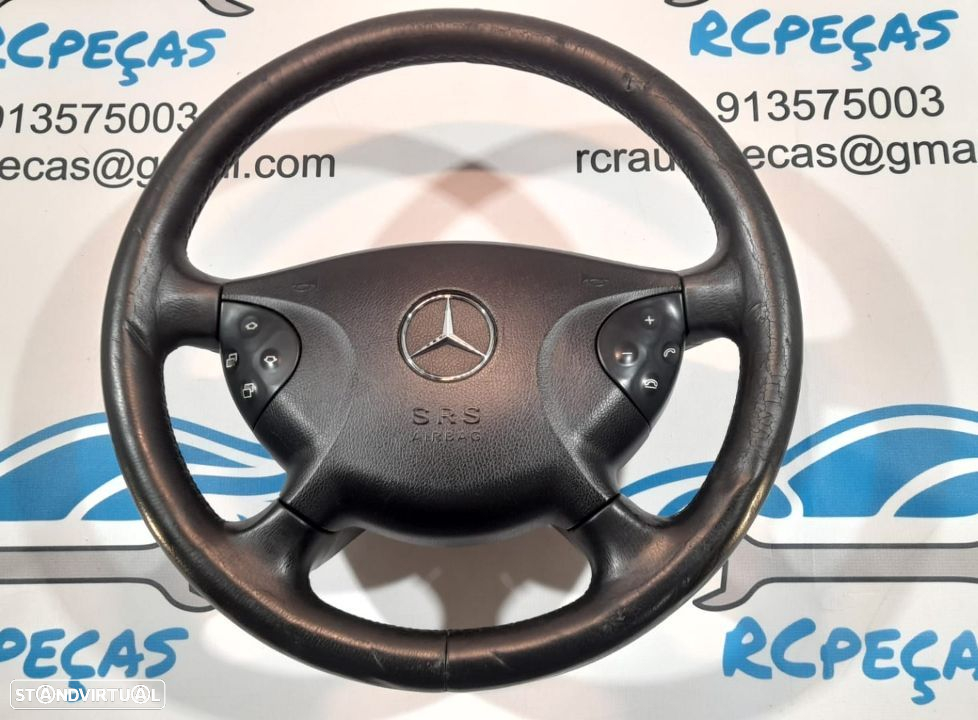 VOLANTE GUIADOR COMPLETO MERCEDES BENZ CLASSE CLASS E W211 PELE COMANDOS MULTIFUNÇÕES AIRBAG - 7