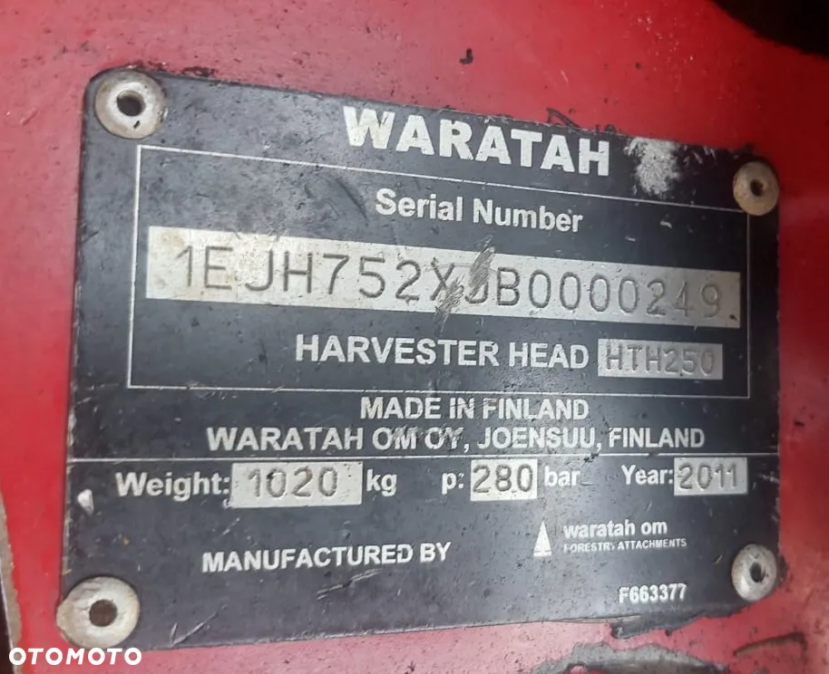 Głowica John Deere H752 Waratah HTH250 2011 - 8