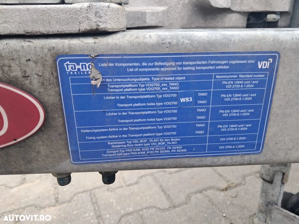 Alta TA-NO TRIO 35.85 STANDARD REMORCA TRANSPORT AUTO - 9