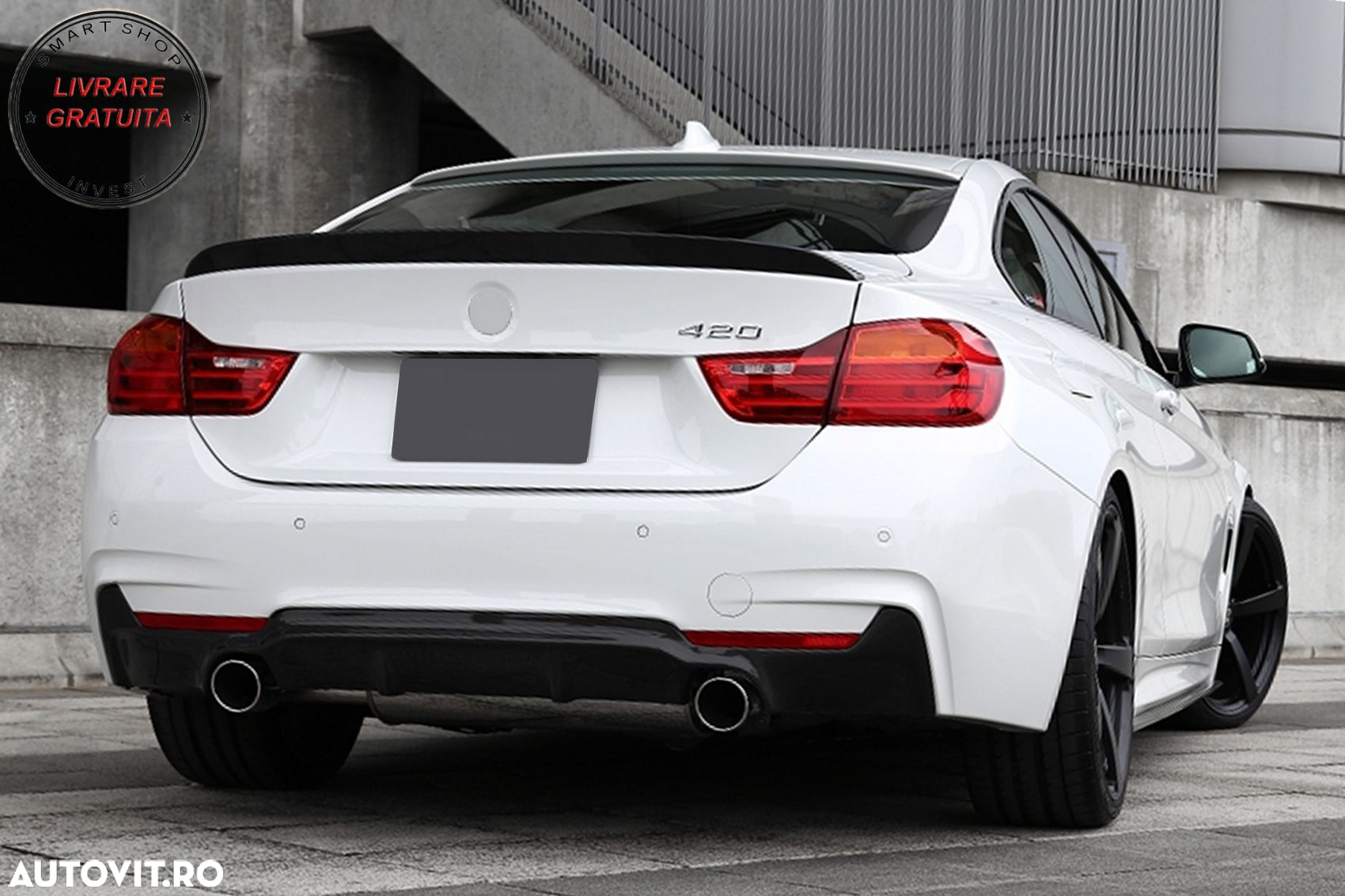 Difuzor Bara Spate Cu Evacuare Dubla BMW Seria 4 F32 F33 F36 M Performance Design - livrare gratuita - 11